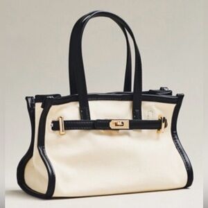 Anthropologie Black and Cream Crossbody Bag NWT